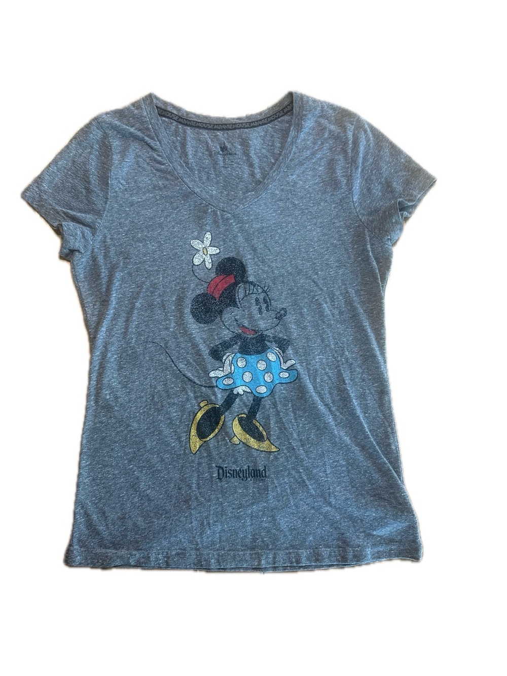 Disneyland Minnie Mouse Gray Graphic Tee Size Large